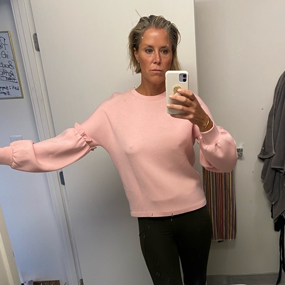 Pink Neoprene club monoco jumper / sweater / top - Picture 1 of 5